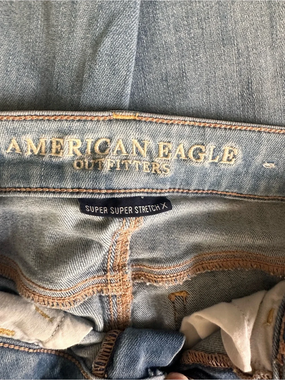 American Eagle Super Super Stretch Light Wash Skinny Jeans 0 Short - Picture 8 of 9